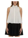 Marni A-line Cotton Flared Shirt Sleeveless In White