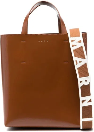 Marni Women's Small Museum Shopper Bag In Brown