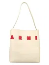 Marni Gallery Hobo Medium Top Handle In Avorio Red