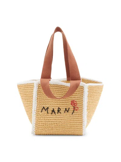Marni Women's Small Shopper Tote Bag In Brown