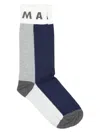 Marni Color-blocked Ribbed Cuff Socks In Blue