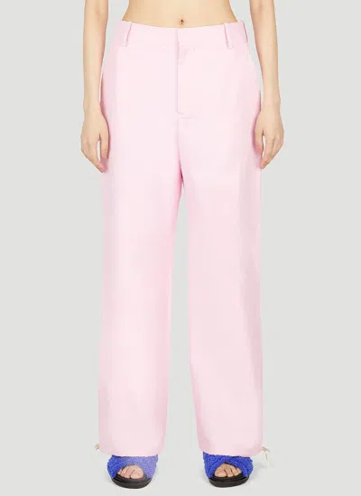 Marni Women Straight Leg Drawstring Pants In Pink