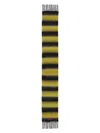 Marni Pink/grey Striped Wool-blend Scarf In Black