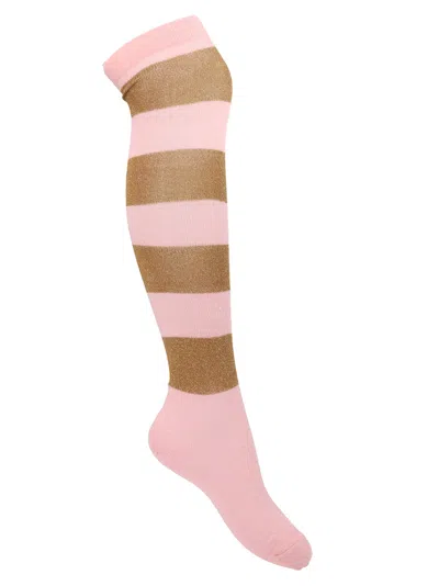 Marni Women Striped Socks In Pink