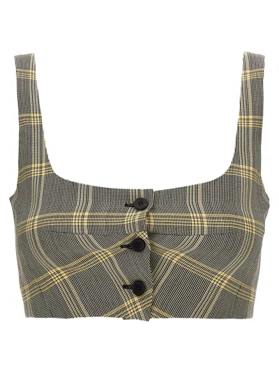 Marni Women Top Cropped Check In Gray