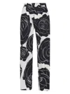 Marni Trousers Featuring Floral Pattern And Pockets In Black
