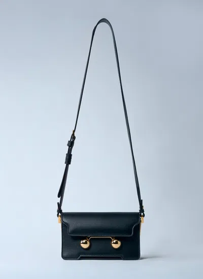 Marni Womens Black Trunkeroo Branded-hardware Leather Shoulder Bag