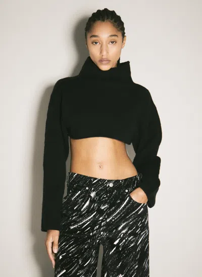 Marni Women Turtleneck Cropped Sweater In Black