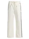 Marni Contrast Stripe Cotton Wide Leg Track Pants In White