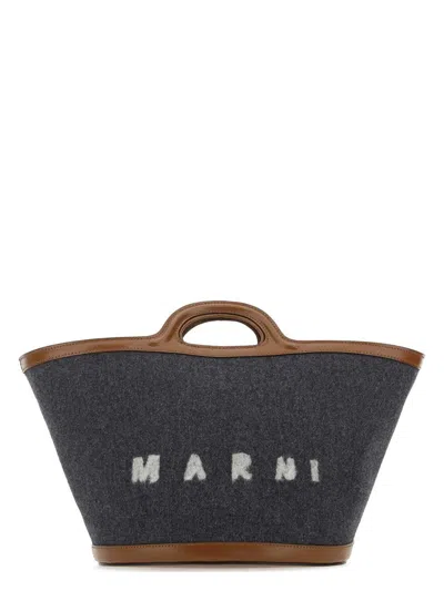MARNI WOMEN'S TWO-TONE FELT AND LEATHER SMALL TROPICALIA SUMMER HANDBAG | BMMP0097Q1P4915 COLOR ZO253