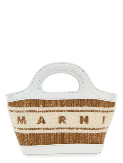 MARNI WOMEN'S TWO-TONE RAFFIA AND LEATHER MICRO TROPICALIA SUMMER HANDBAG | BMMP0096L5P7945 COLOR ZO822