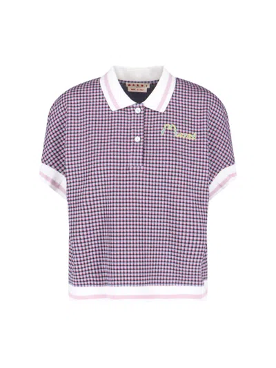 Marni Women's Viscose Blend T-shirt With Stretch In Violet