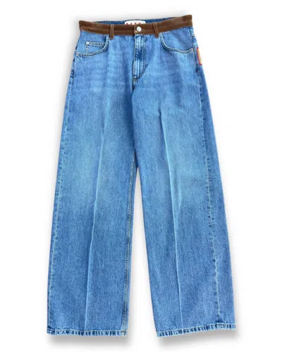 Marni Women's Washed Bull Denim Jeans In Deep Blue