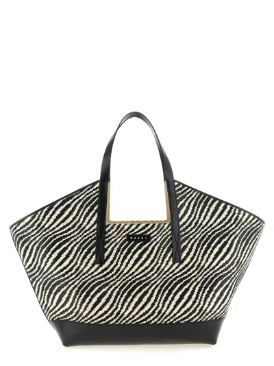 Marni Women's Waves Shopping Bag In Black