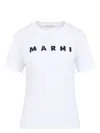 Marni Classic Short-sleeve T-shirt With Scribbled Logo In Lilywhite
