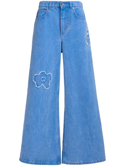 Marni Women Wide Leg Jeans In Blue