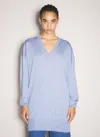 Marni Women Wool And Silk Sweater In Blue