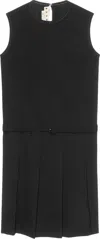 Marni Pleated Drop Waist Belted Shift Dress In 00n99 Black