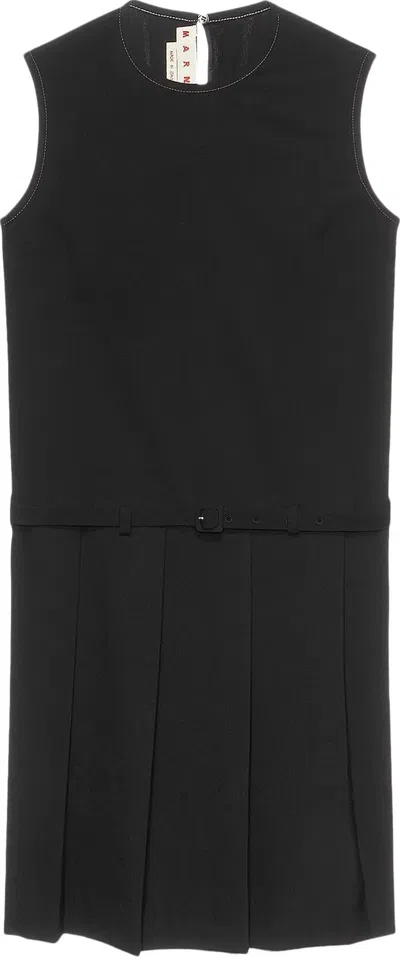 Marni Women's Wool Blend Dress In 00n99 Black
