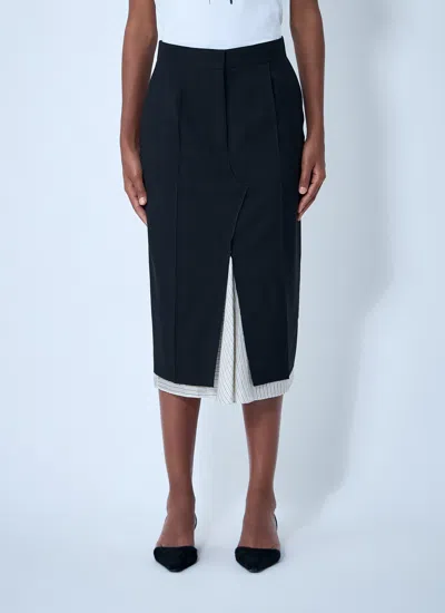 Marni Women Wool Midi Skirt In Blue