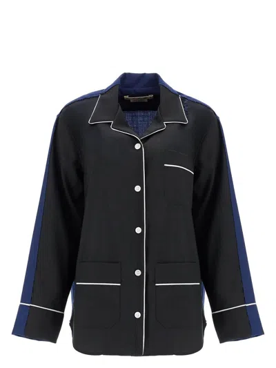 MARNI WOMEN'S WOOL SHIRT WITH WHITE STITCHING