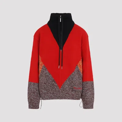 Marni Women's Wool-blend Half-zip Knit Sweater In Red