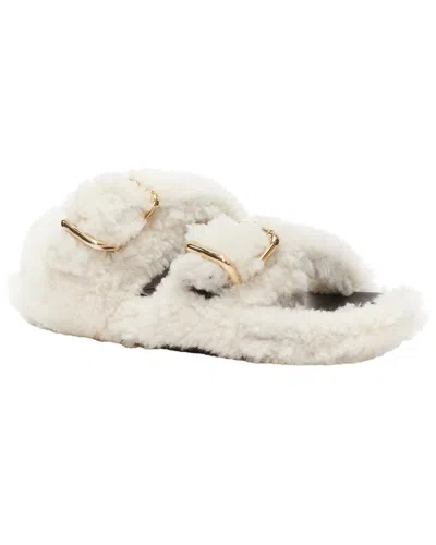 Pre-owned Marni Women's Wool/hair Shearling Double Strap Sandal (authentic Pre-loved)