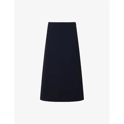 Marni Womens 00b99 A-line Wool Crêpe Midi Skirt In Green