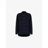 Marni Womens 00b99 Contrast-cuff Relaxed-fit Wool Shirt In Black