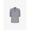 Marni Womens 00n38 Short-sleeved Velvet-collar Wool Polo Shirt In Gray