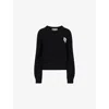 Marni Womens 00n99 Branded-patch Knitted Cashmere Jumper In Black