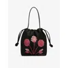 Marni Womens 00n99 Floral-embroidered Satin Handbag In Purple