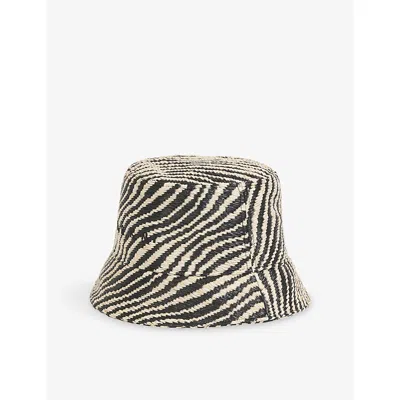 Marni Womens 00n99 Raffia-effect Woven Bucket Hat In Brown