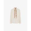 Marni Womens 00w03 Ruffle-panel Long-sleeved Cotton-blend Blouse In Neutral