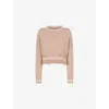 Marni Womens 00w35 Distressed Cropped Cotton-knit Jumper In Multi