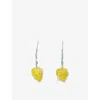 Marni Womens 00y11 Tulip Enamelled Drop Earrings In Yellow