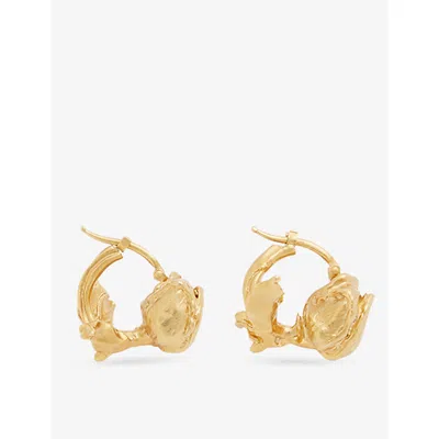 Marni Womens 00y65 Tulip Brass Hoop Earrings