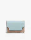 Marni Womens  Logo-print Zip-up Leather Wallet In Aquamarine/natural