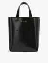 Marni Museo Drawstring Leather Tote Bag In Black