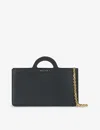 Marni Womens Black Wallet Logo-print Leather Top Handle Bag In Black