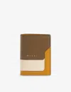 Marni Womens  Vanitosi Logo-embossed Leather Wallet In Cigar/shell/pumpkin