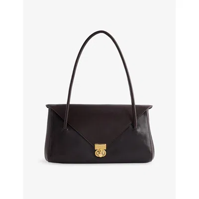 Marni Womens East-west Leather Shoulder Bag Metal Brown