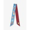 Marni Womens Fcr35 Floral Collage-print Silk Scarf In Blue
