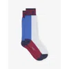 Marni Womens Inb11 Colour-block Cotton-blend Mid-calf Socks In Multi