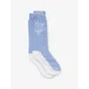 Marni Womens Jqb50 Sprayed Roses-intarsia Cotton-blend Mid-calf Socks In Brown