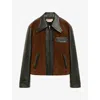 Marni Black Leather Jacket With Split-leather Front Panel In Black