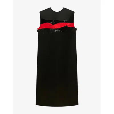 Marni Womens  Crimson Flow Sequin-embellished Satin Midi Dress In 00n99