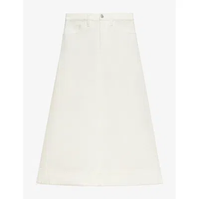 Marni Womens  Flared Mid-waist Denim Midi Skirt In 00w03