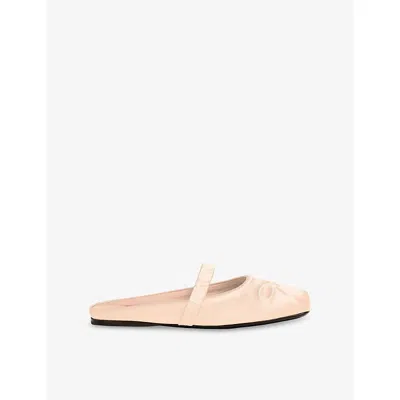 Marni Bow-detail Slip-on Ballet Flats In White