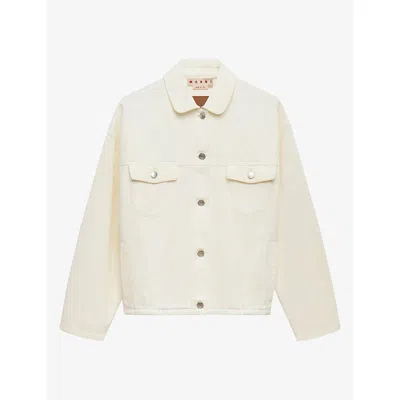 Marni Womens  Martingale-strap Oversized-fit Denim Jacket In 00w03